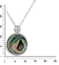 Collier 925 Silber rhodiniert Abalone Zirkonia - Avrum