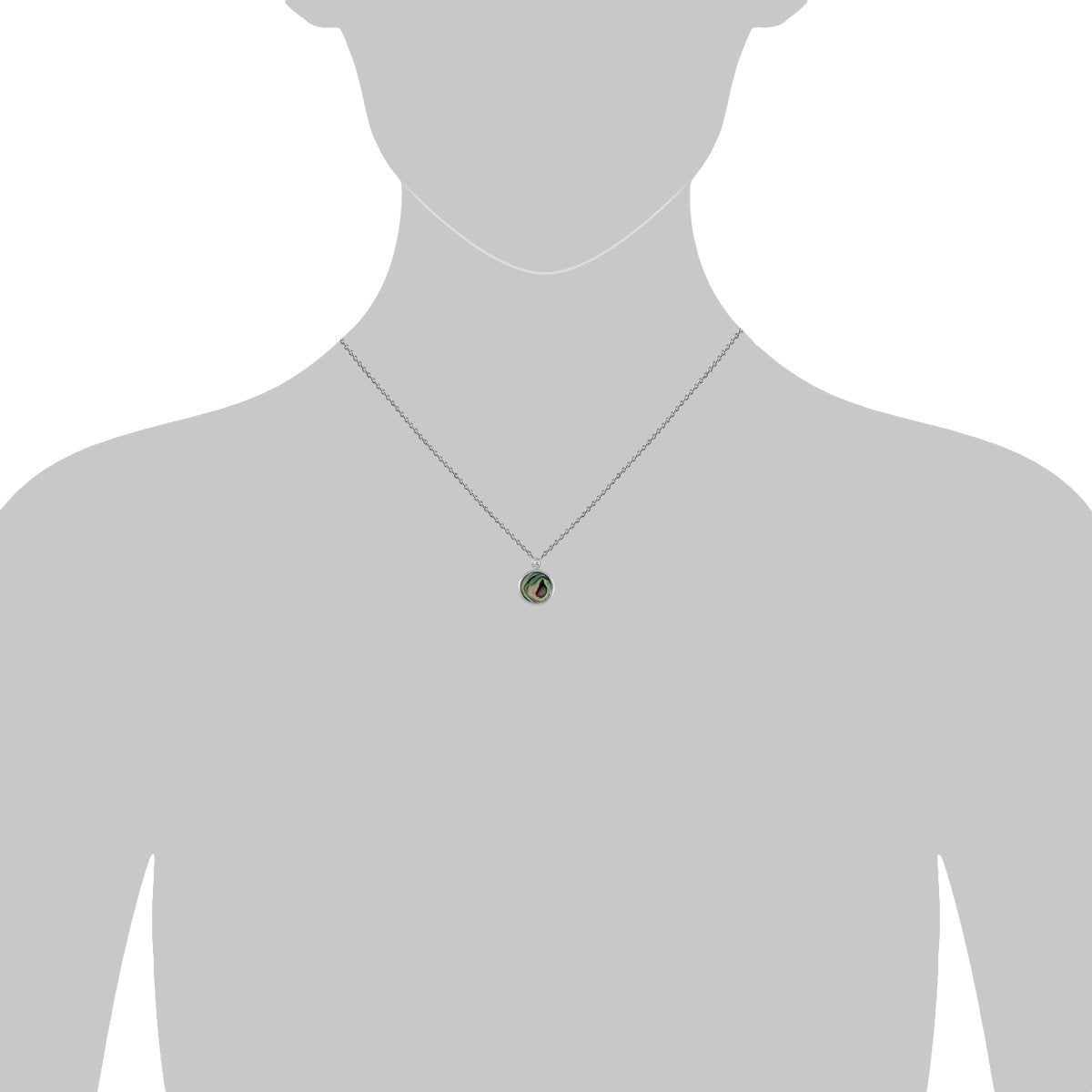 Collier 925 Silber rhodiniert Abalone Zirkonia - Avrum