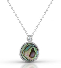 Collier 925 Silber rhodiniert Abalone Zirkonia - Avrum