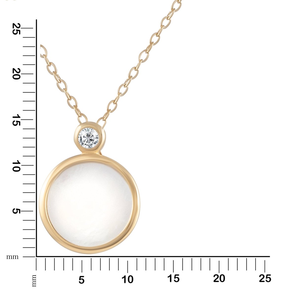 Collier 925 Silber rhodiniert Abalone Zirkonia - Avrum