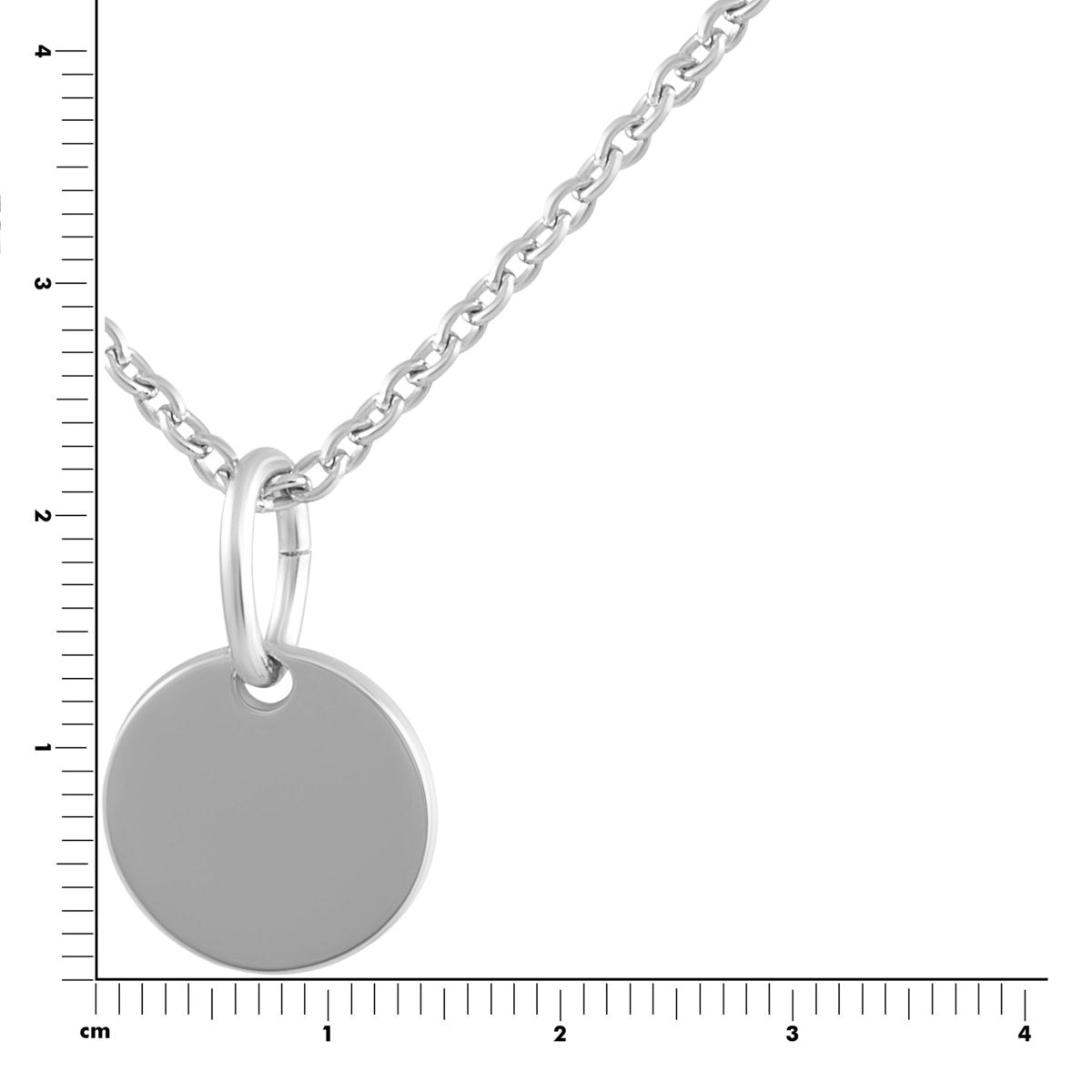 Anhänger mit Kette 925 Silber rhodiniert 10mm - Avrum