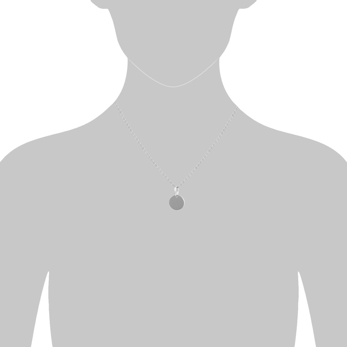 Anhänger mit Kette 925 Silber rhodiniert 10mm - Avrum