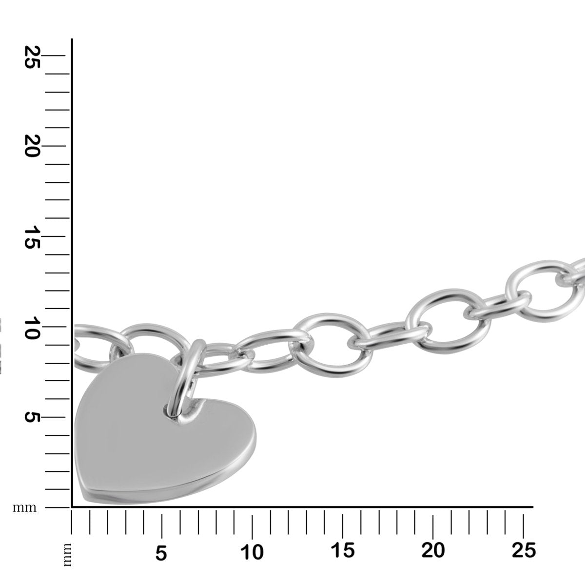 Armband 925 Silber rhodiniert mit Herz Motiv - Avrum