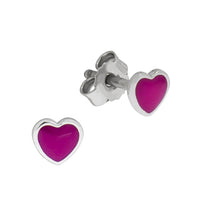 Ohrringe Silber 925 Herz Lack rosa - Avrum