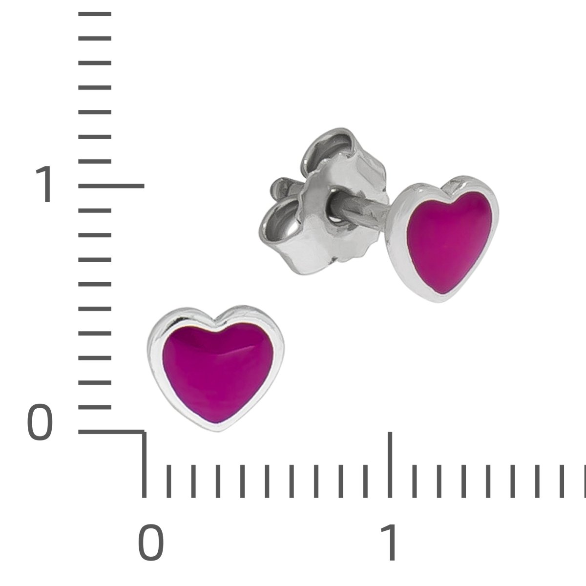 Ohrringe Silber 925 Herz Lack rosa - Avrum