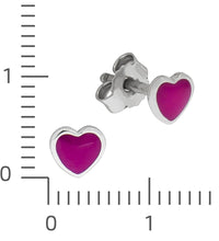 Ohrringe Silber 925 Herz Lack rosa - Avrum