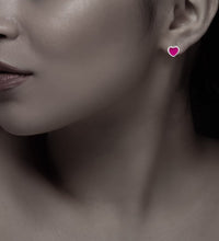 Ohrringe Silber 925 Herz Lack rosa - Avrum