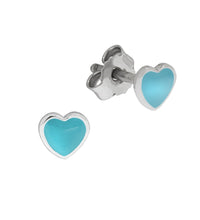 Ohrringe Silber 925 Herz Lack rosa - Avrum