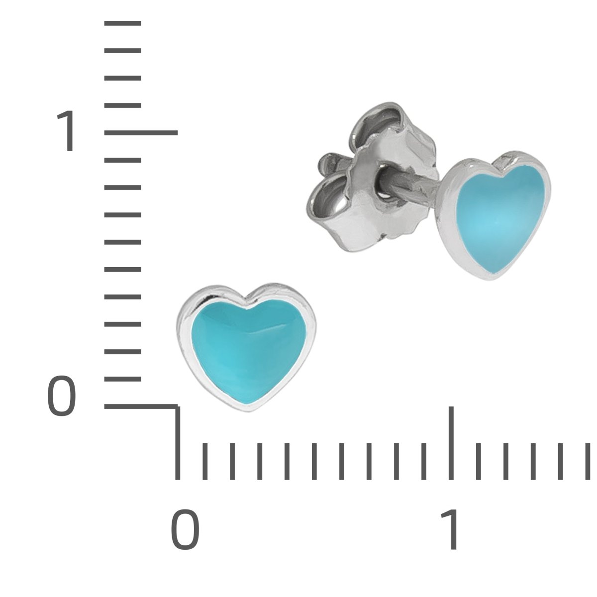 Ohrringe Silber 925 Herz Lack rosa - Avrum