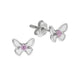Ohrringe Silber 925 Schmetterling Zirkonia pink