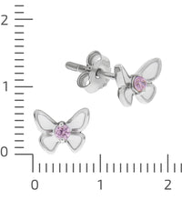 Ohrringe Silber 925 Schmetterling Zirkonia pink - Avrum