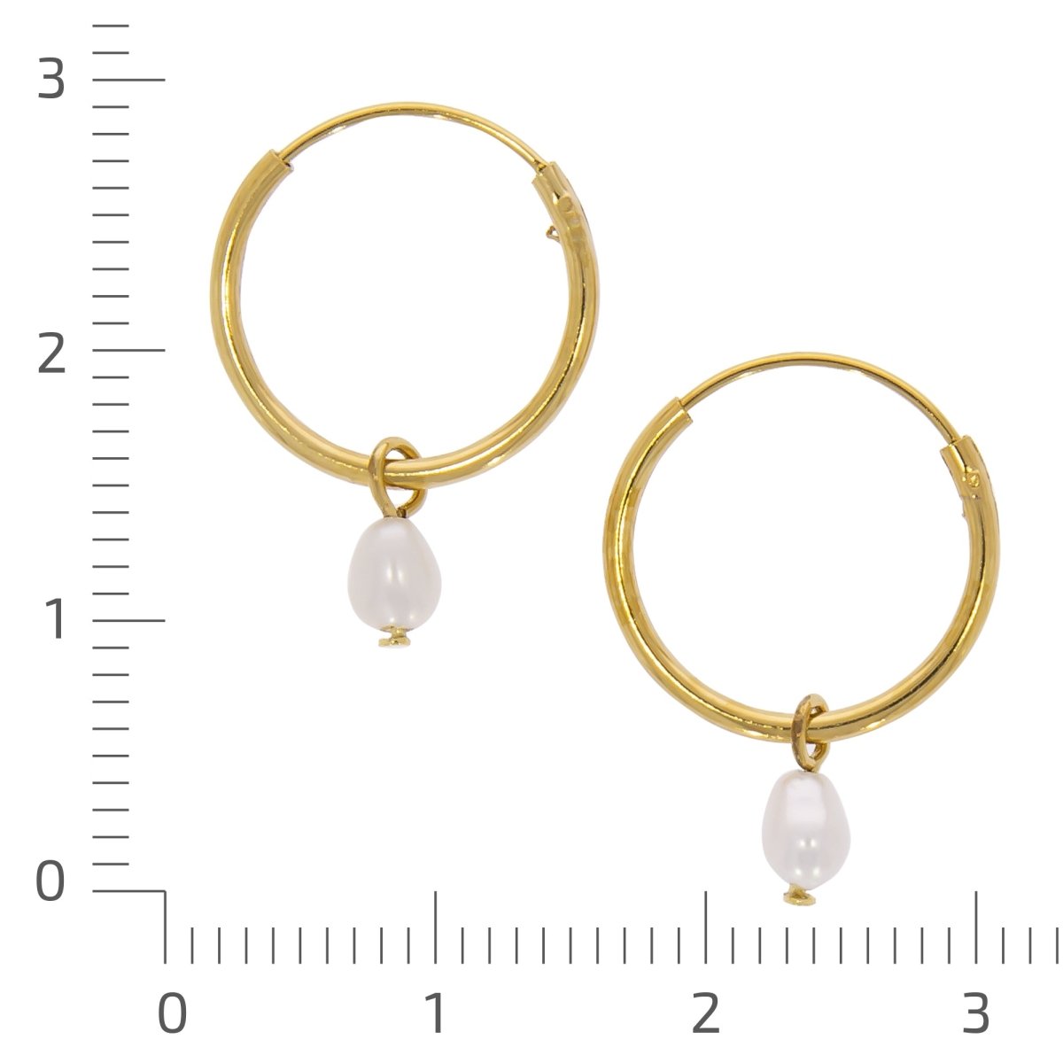 Ohrringe Silber 925 vergoldet mit weißen Perlen 3x5mm - Avrum