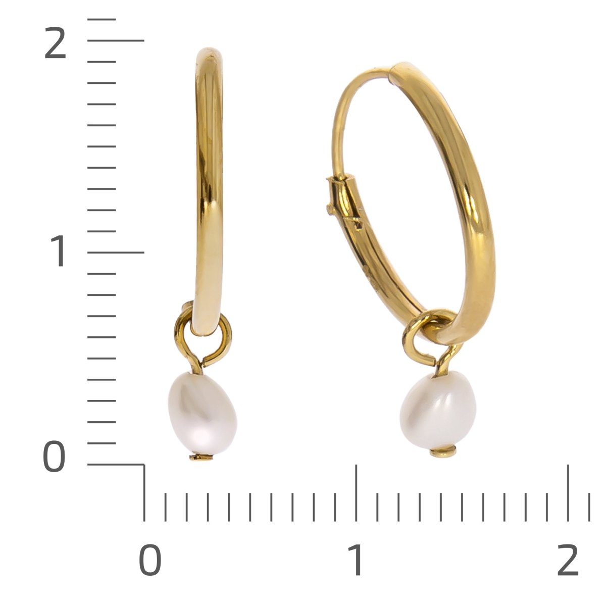 Ohrringe Silber 925 vergoldet mit weißen Perlen 3x5mm - Avrum