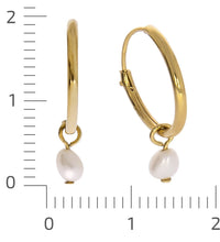 Ohrringe Silber 925 vergoldet mit weißen Perlen 3x5mm - Avrum