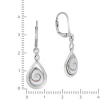 Ohrringe Silber 925 rhodiniert mit weißer Muschel 35mm lang - Avrum