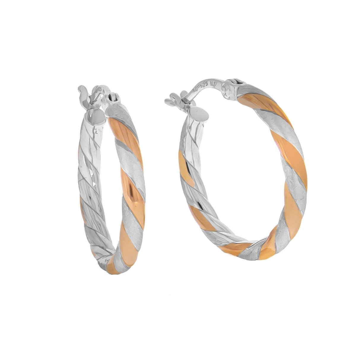 Ohrringe Silber 925 zweifarbig 20mm Durchmesser - Avrum