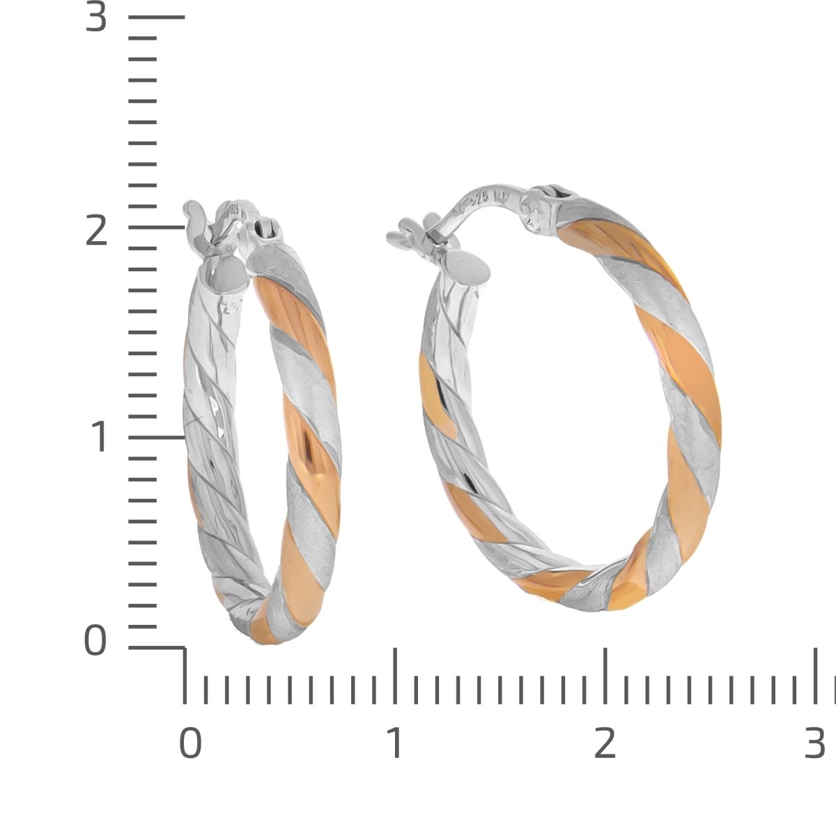 Ohrringe Silber 925 zweifarbig 20mm Durchmesser - Avrum