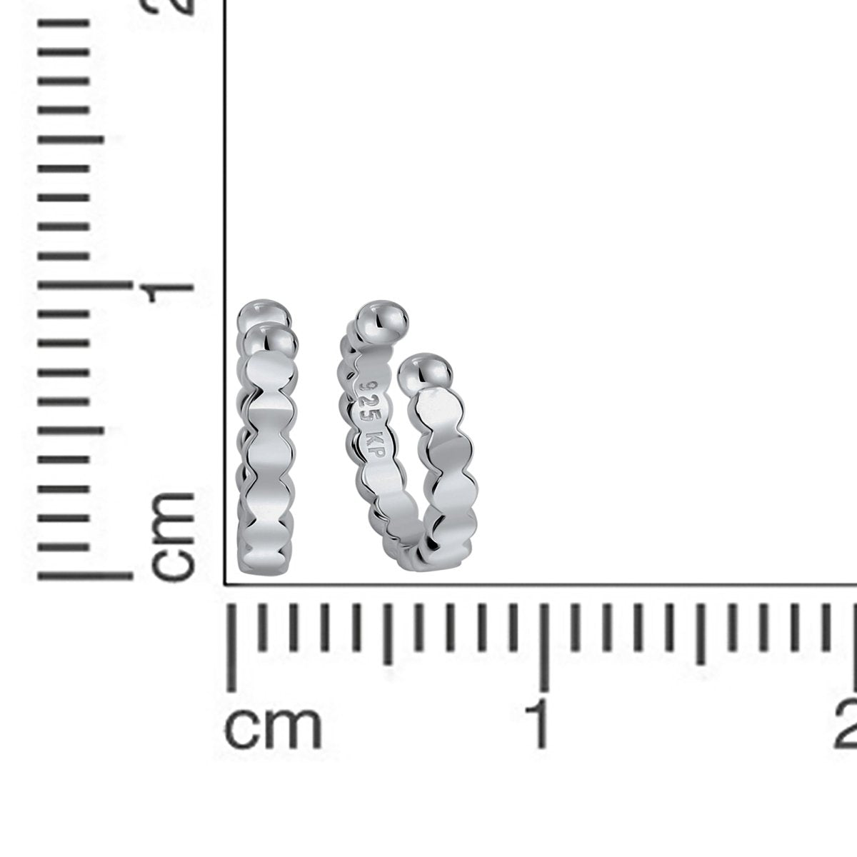 Ohrklemme Silber 925 rhodiniert 12mm Durchmesser - Avrum