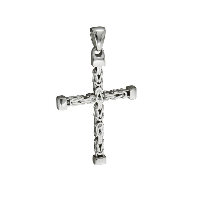 Anhänger Silber 925 Kreuz - Motiv Königskette poliert 52mm - Avrum