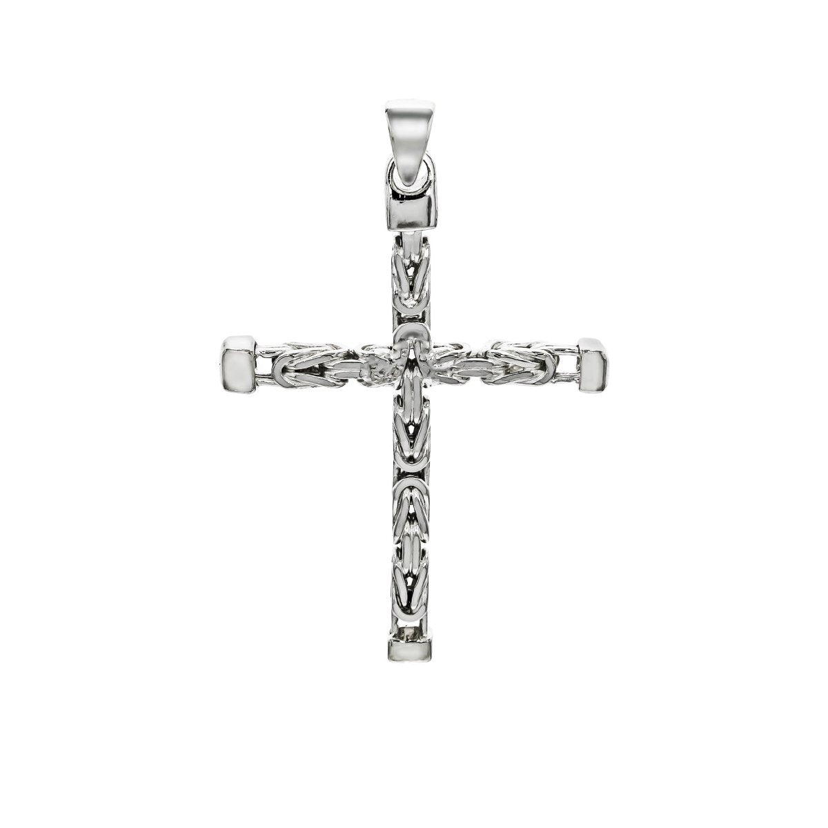 Anhänger Silber 925 Kreuz - Motiv Königskette poliert 62mm - Avrum