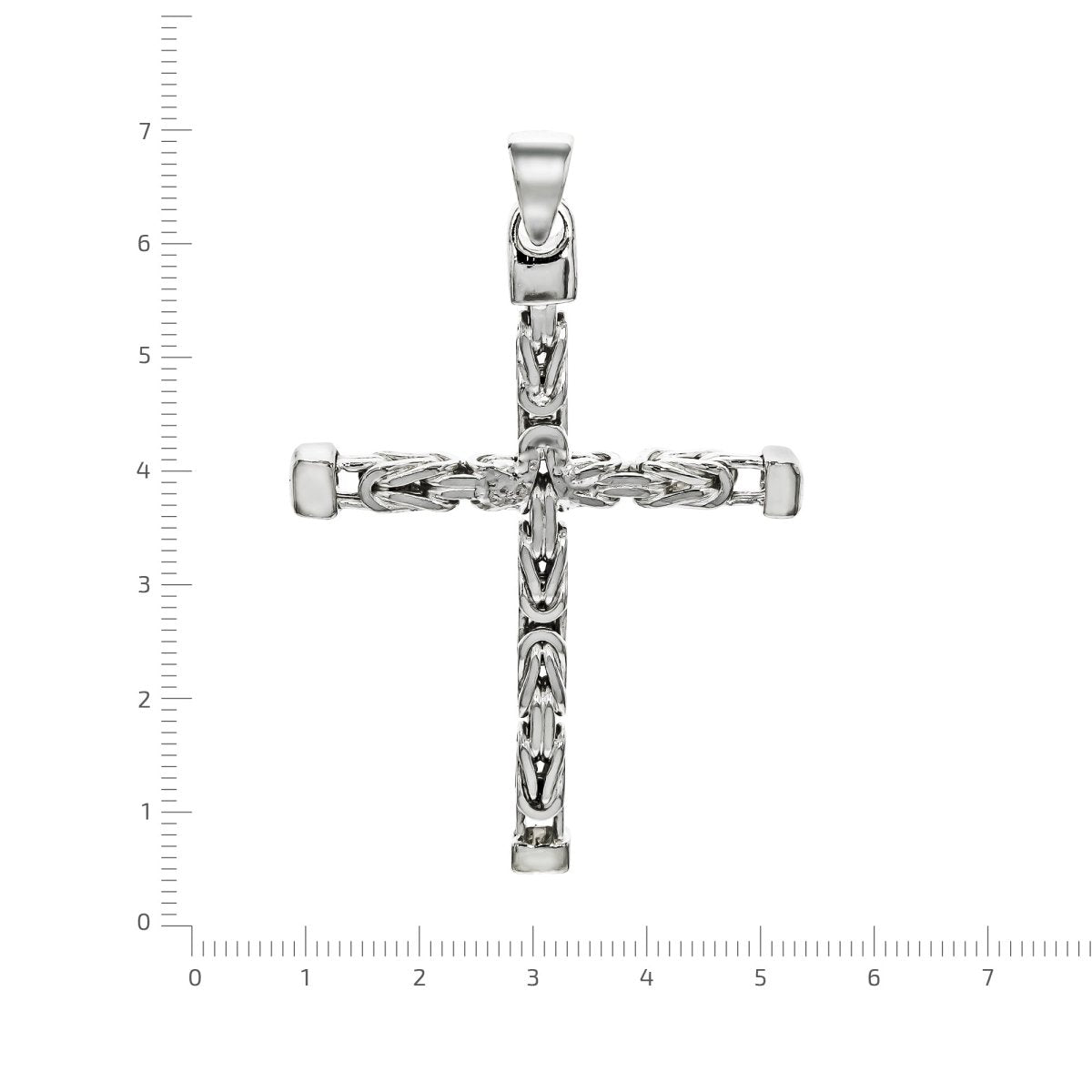 Anhänger Silber 925 Kreuz - Motiv Königskette poliert 62mm - Avrum