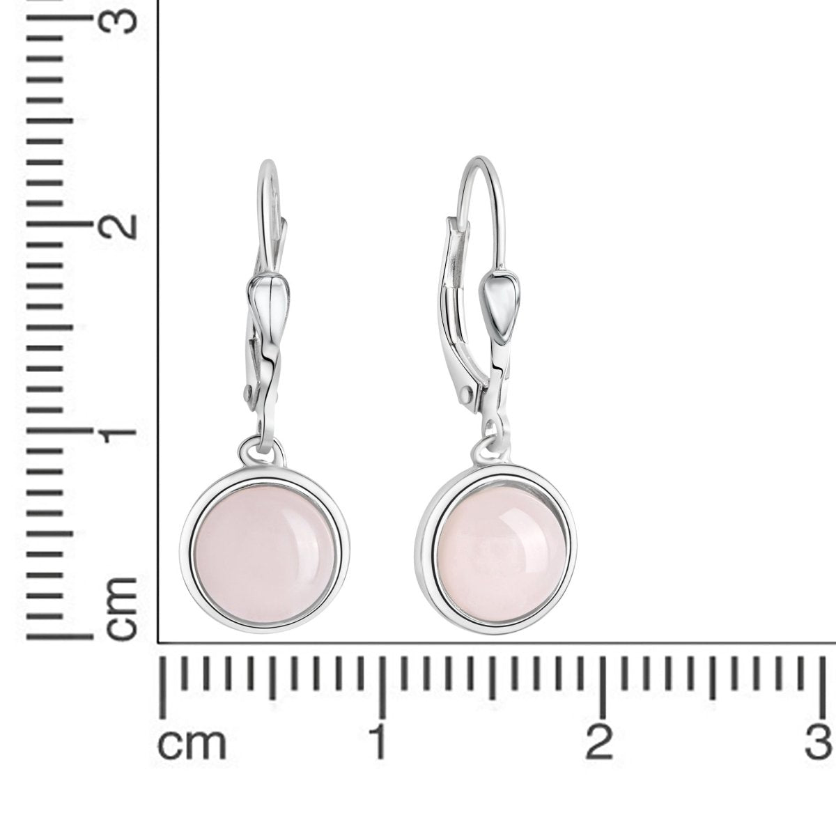 Ohrringe Silber 925 mitechtem Rosenquarz - Avrum