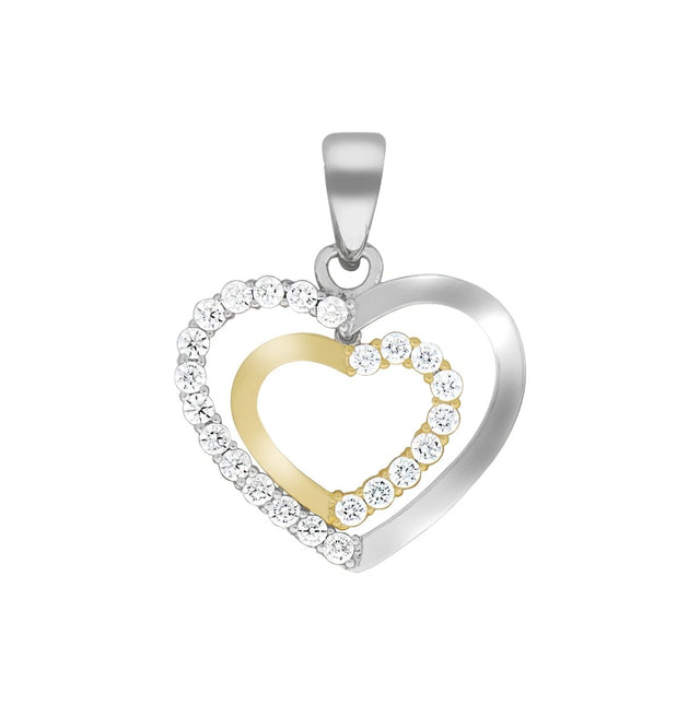 Anhänger 925 Silber rhodiniert vergoldet mit Zirkonia - Avrum