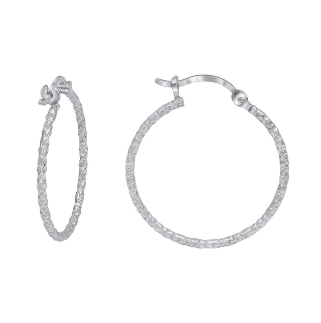 Creolen 925 Silber rhodiniert und diamantiert - Avrum