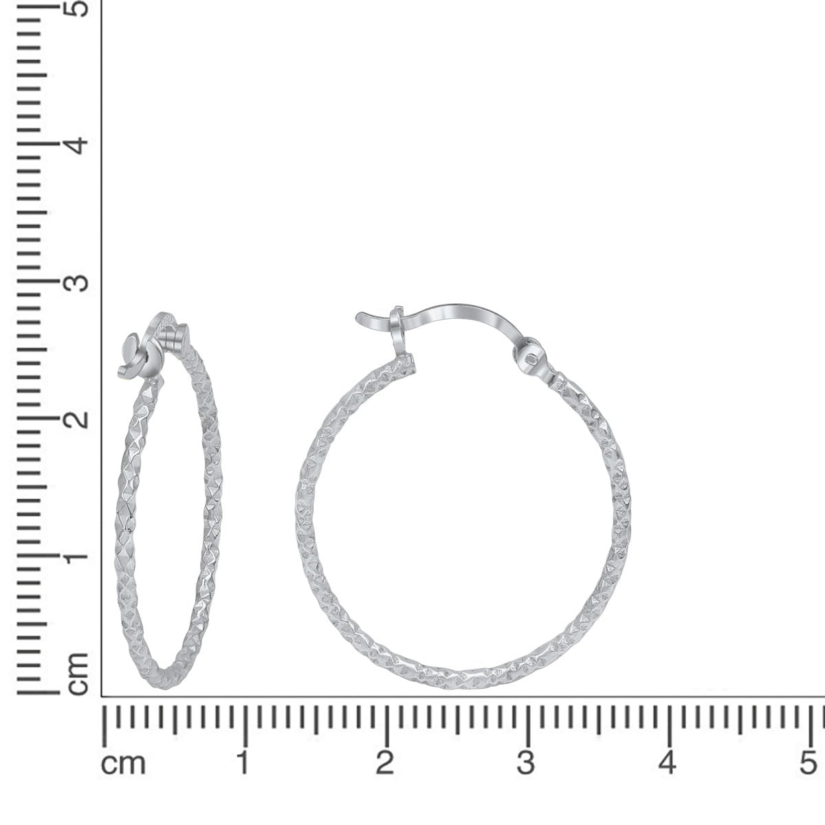 Creolen 925 Silber rhodiniert und diamantiert - Avrum