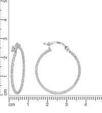 Creolen 925 Silber rhodiniert und diamantiert - Avrum