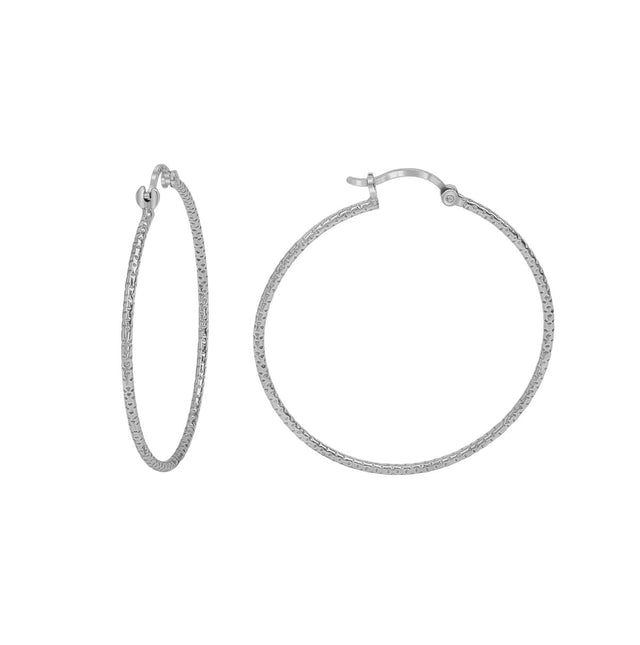 Creolen 925 Silber rhodiniert 4,0cm - AvrumOhrringe