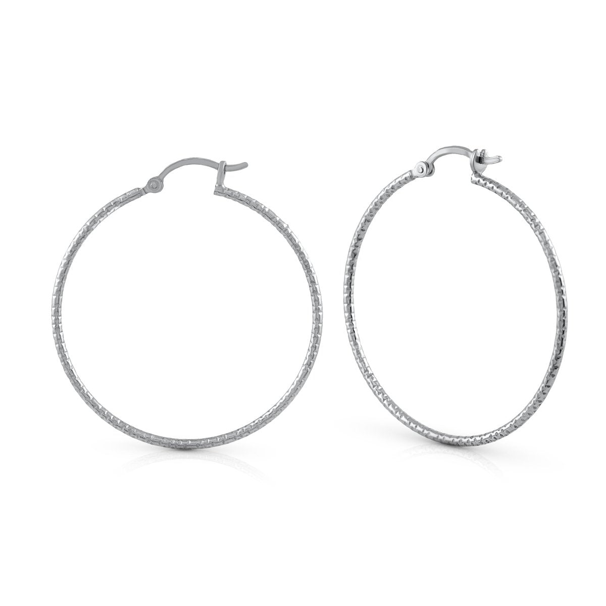 Creolen 925 Silber rhodiniert 4,0cm - AvrumOhrringe