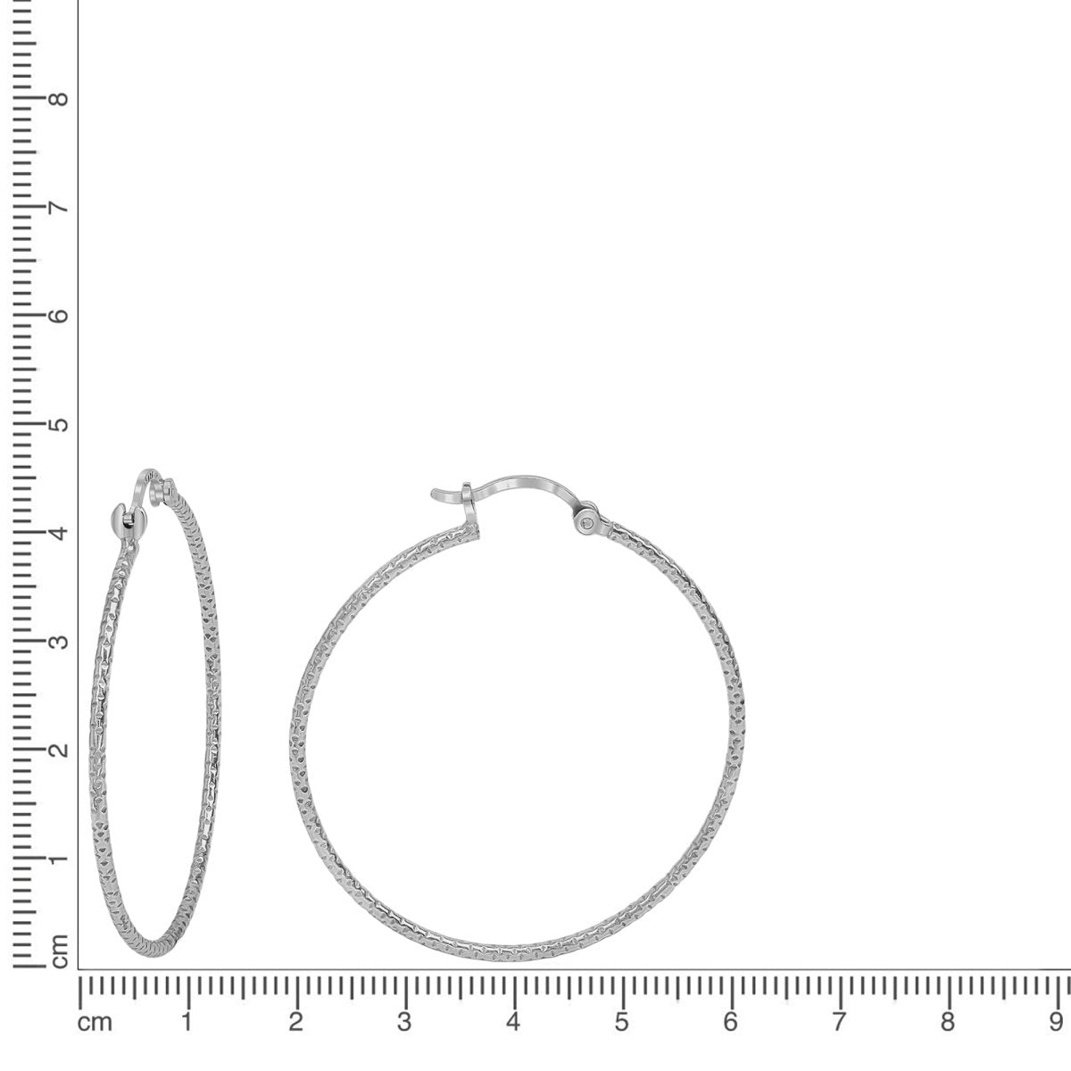 Creolen 925 Silber rhodiniert 4,0cm - AvrumOhrringe