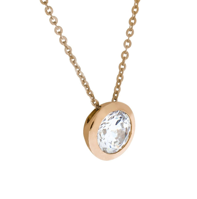 Collier 925 Silber rotvergoldet Zirkonia - Avrum