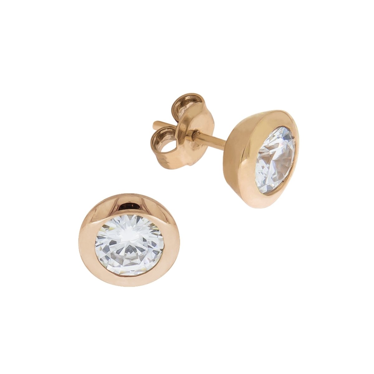 Ohrstecker 925 Sterling Silber Zirkonia rund - Avrum