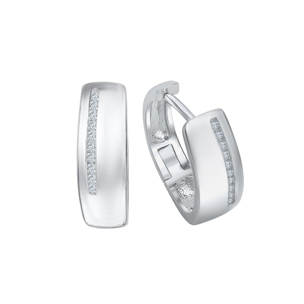 Creolen 925 Silber rhodiniert mit Zirkonia - Avrum