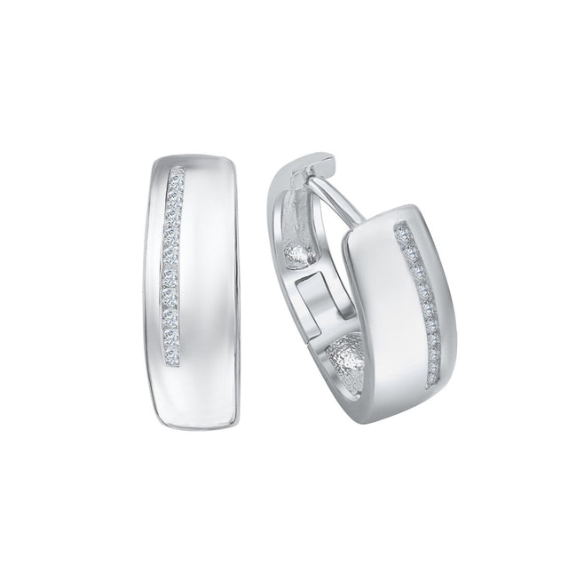 Creolen 925 Silber rhodiniert mit Zirkonia - Avrum