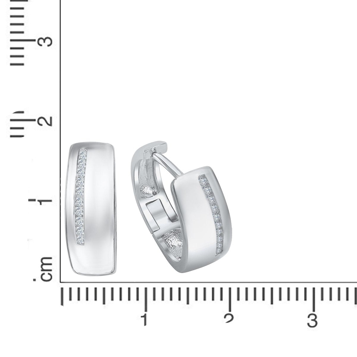 Creolen 925 Silber rhodiniert mit Zirkonia - Avrum