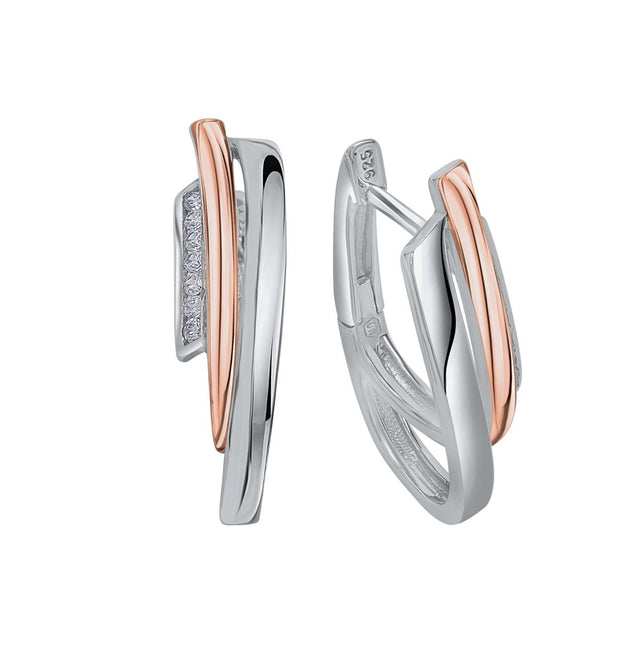 Creolen 925 Silber rhodiniert + rosčvergoldet - Avrum