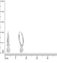 Ohrringe Silber 925 vergoldet mit weißen Perlen 3x5mm - Avrum