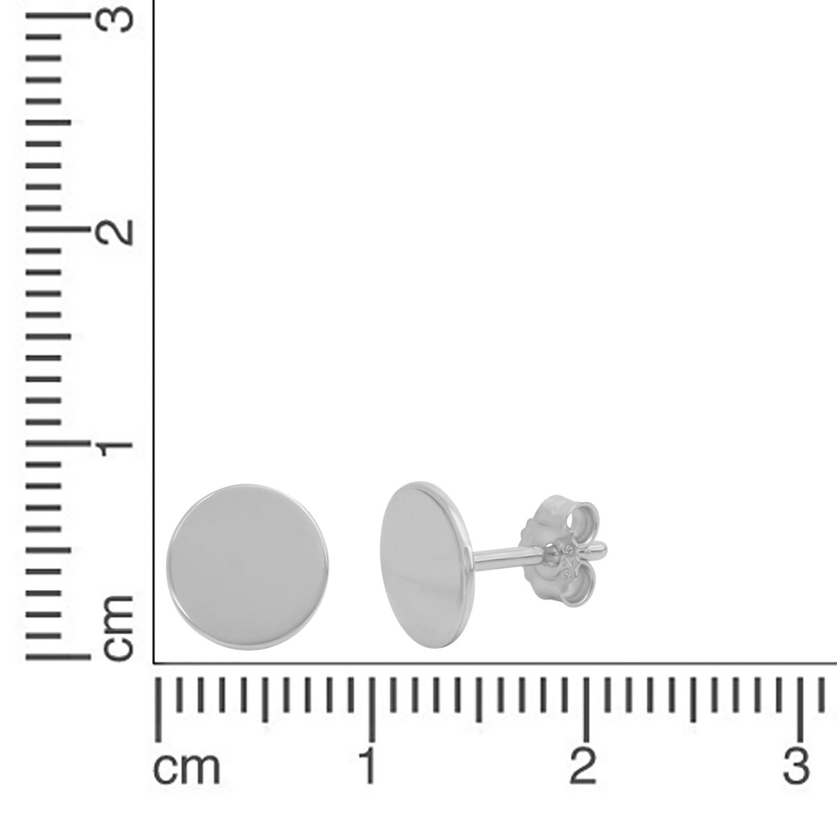 Ohrstecker 925 Silber rhodiniert Scheibe 8mm - Avrum