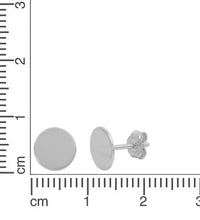 Ohrstecker 925 Silber rhodiniert Scheibe 8mm - Avrum