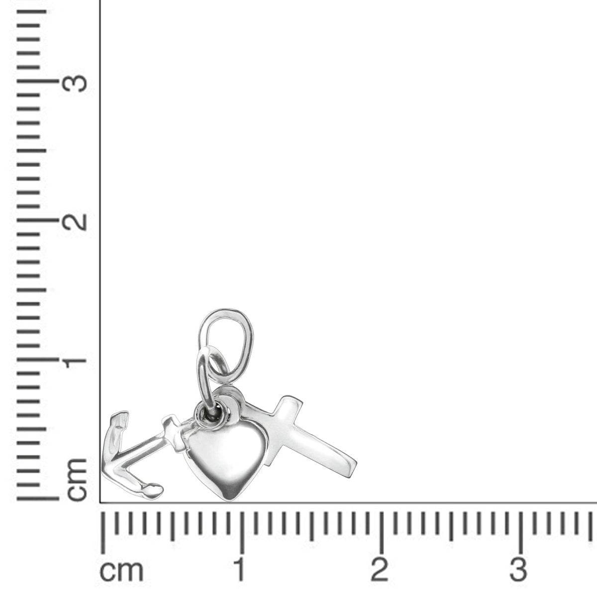Anhänger 925 Silber Herz, Kreuz, Anker - Avrum