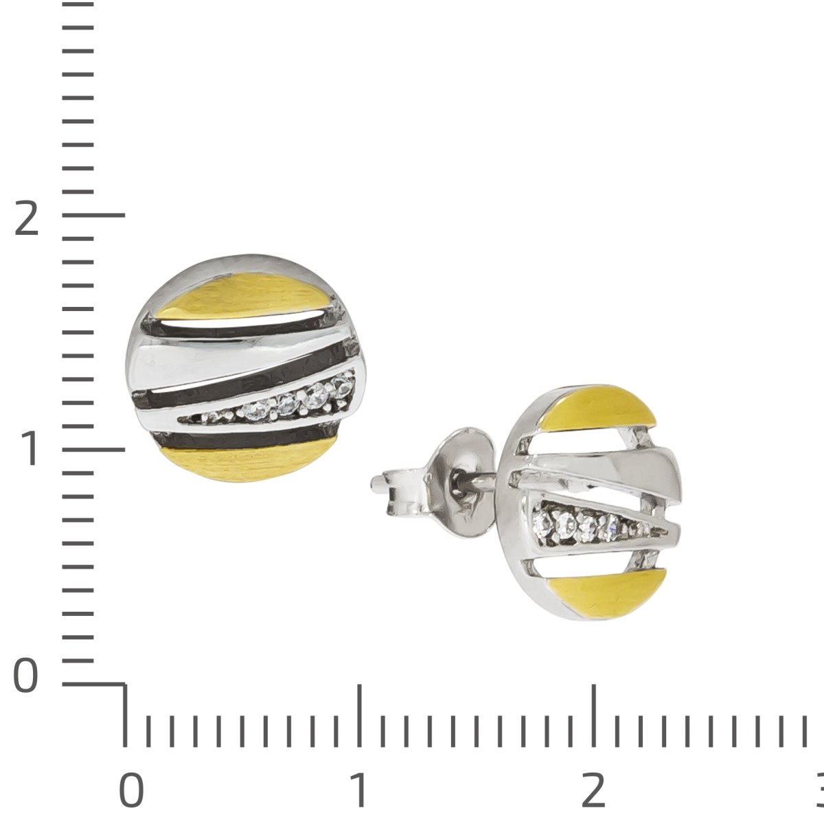 Ohrstecker 925 Silber zweifarbig Zirkonia - Avrum