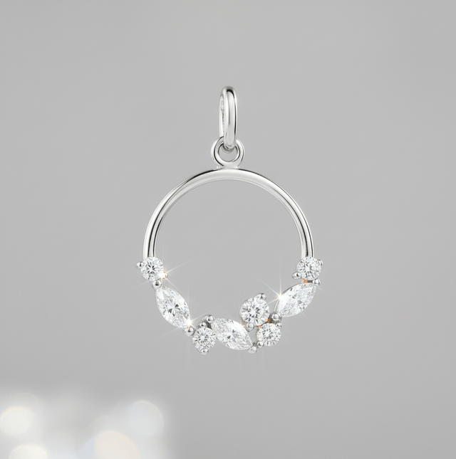 Anhänger 375 Weißgold Zirkonia weiß - Avrum