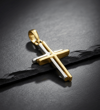 Anhänger 585 Gold Motiv Kreuz zweifarbig - Avrum