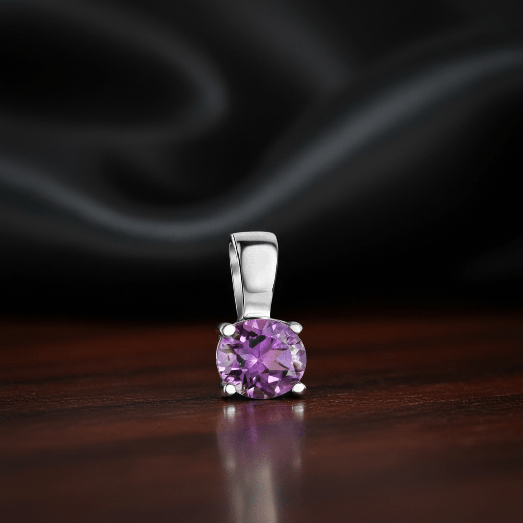 Anhänger 925 - Sterling Silber rhodiniert Amethyst Amethyst - Avrum
