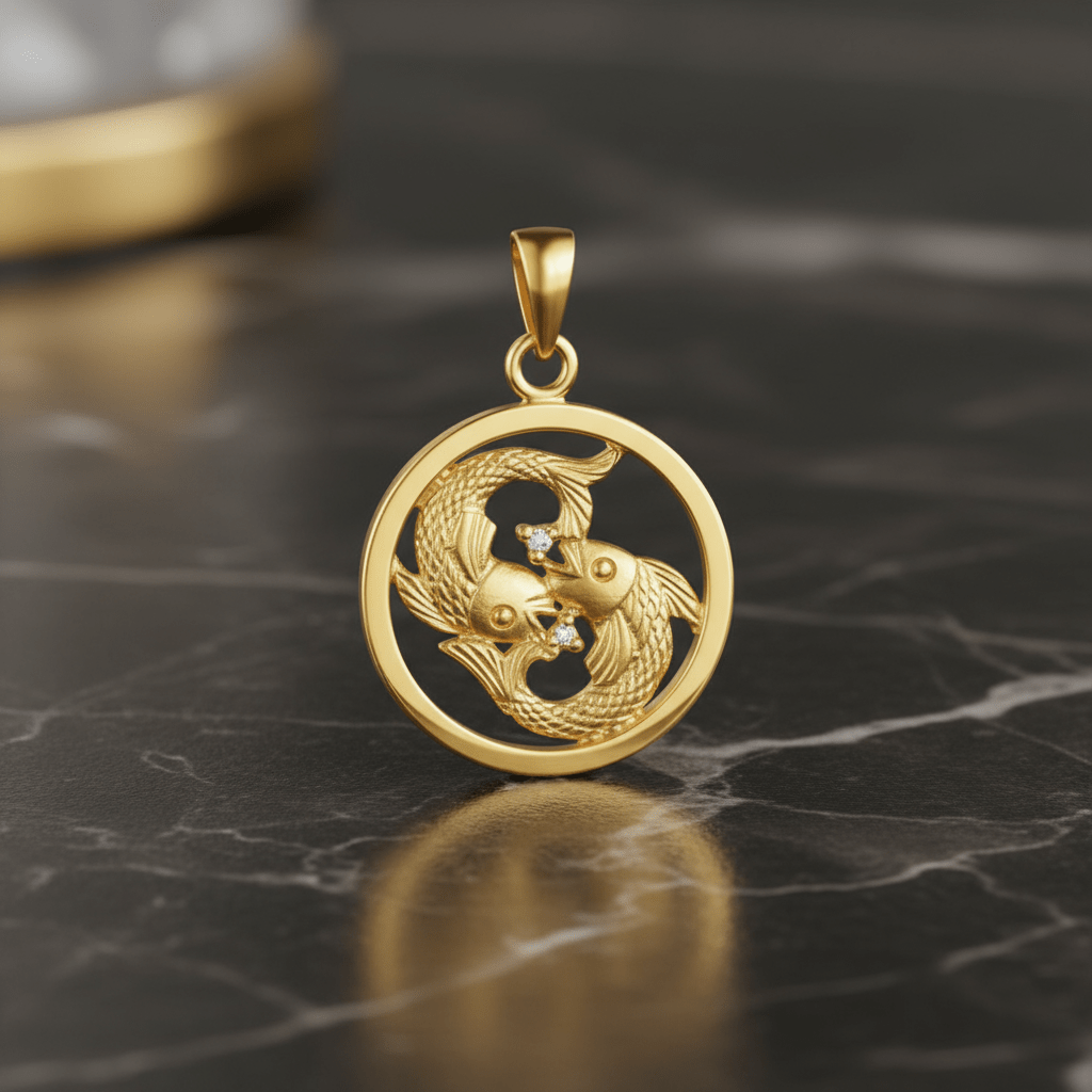 Anhänger 925 Sterling Silber Sternzeichen Monatsstein Fisch - Avrum