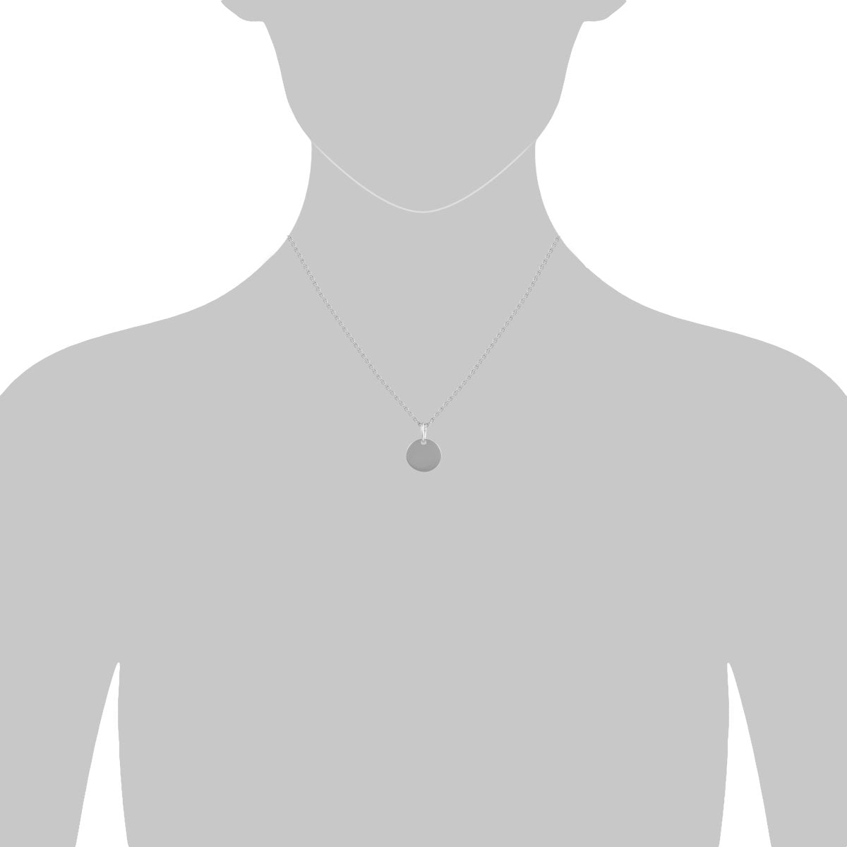 Anhänger mit Kette 925 Silber rhodiniert 12mm - Avrum