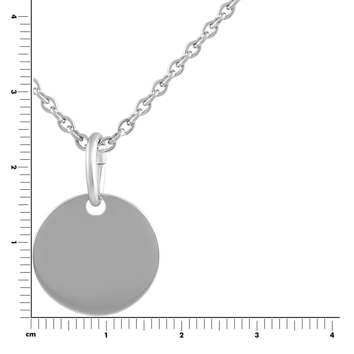 Anhänger mit Kette 925 Silber rhodiniert 12mm - Avrum